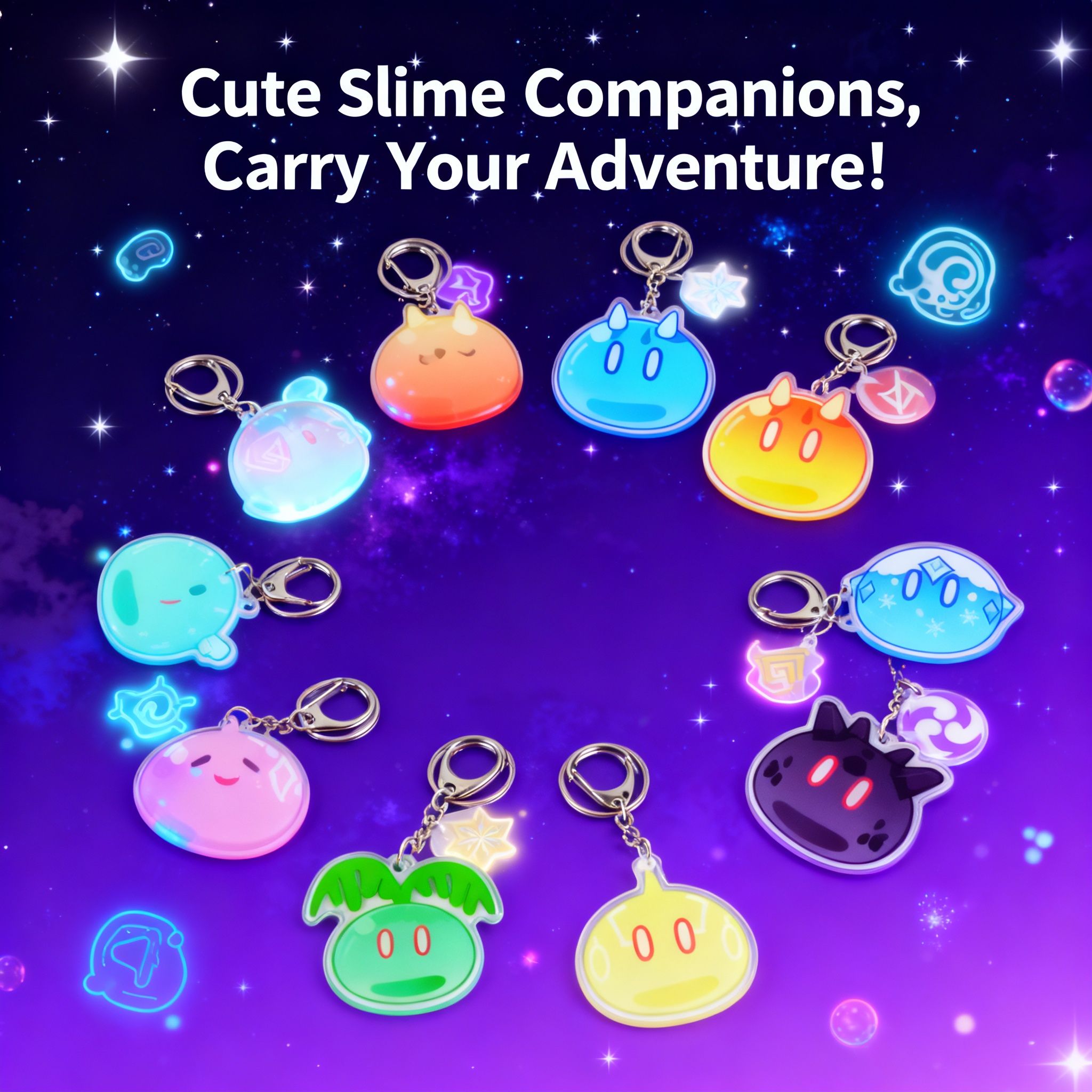 Anime Merchandise Keychain - Genshin Impact Slime Acrylic Anime Game