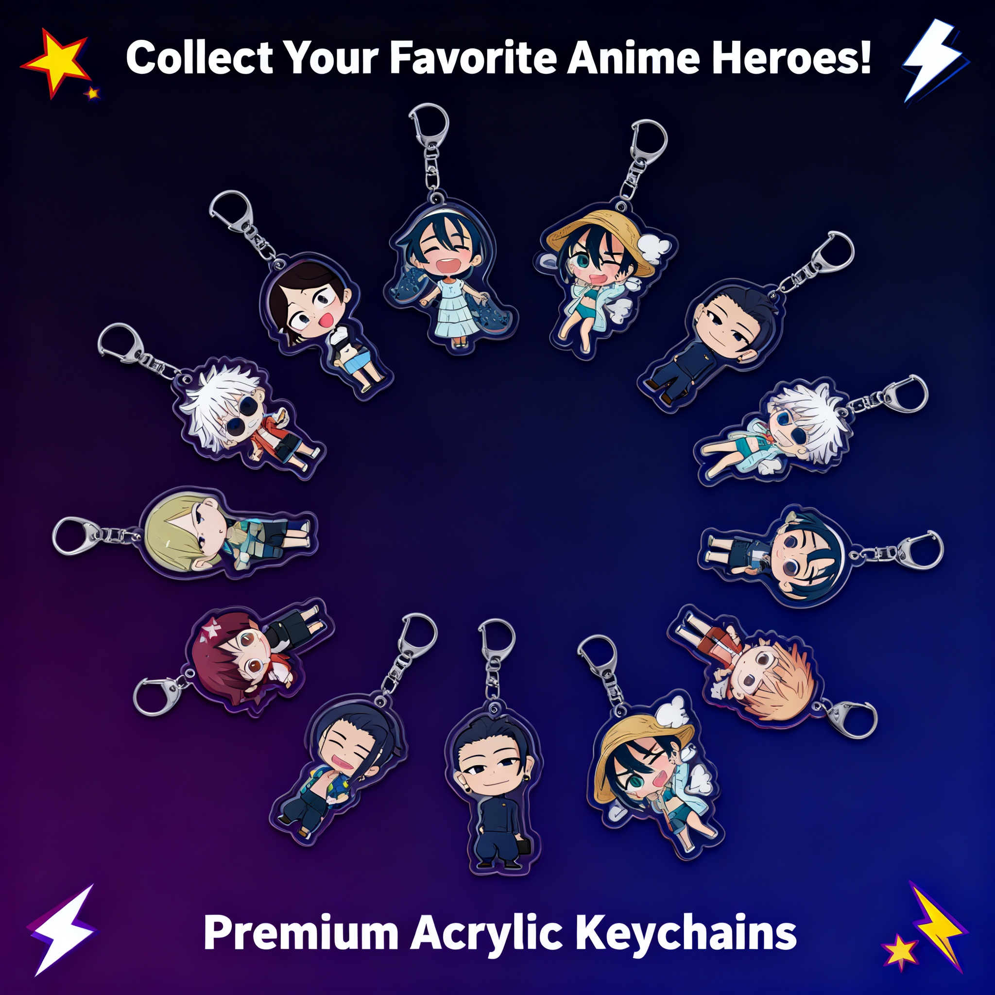 Anime Merchandise Keychain - Jujutsu Kaisen Gojo Satoru Fushiguro Megumi