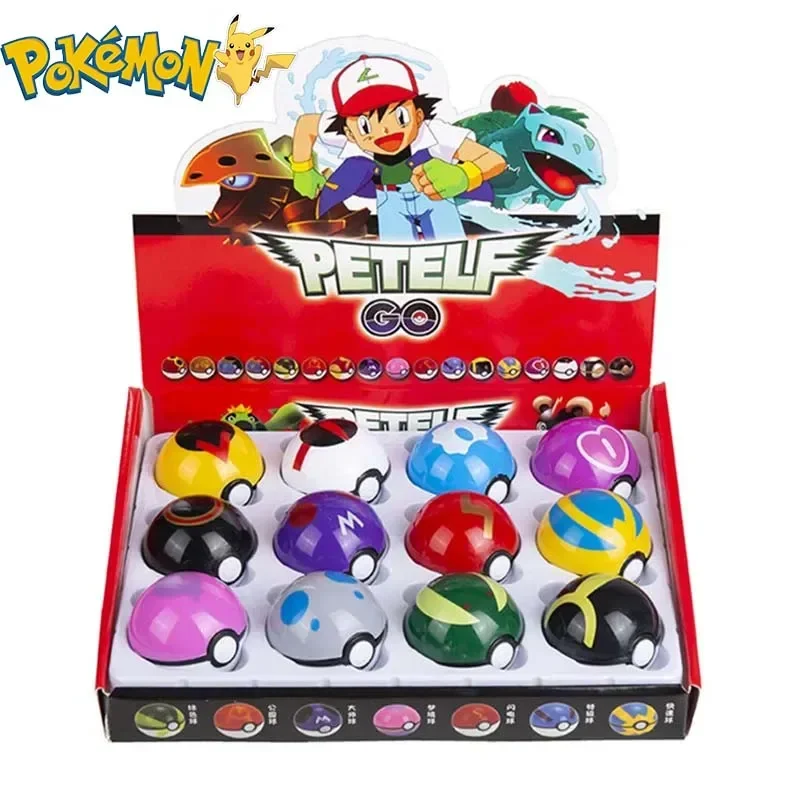 Pokemon Anime Merchandise - 12Pcs Pokemon Figure Pokeball Toys Pikachu