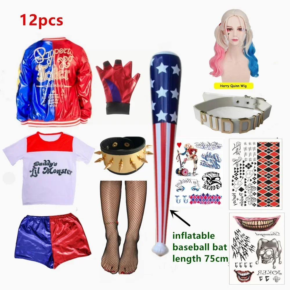Costumes de cosplay Harley Qui - Anime Merchandise Clothes reseña y precio