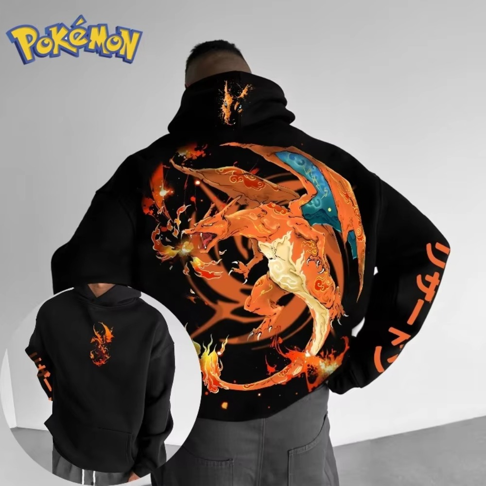 Pokemon Hoodie Charizard Print - Anime Merchandise Store Japan reseña y precio